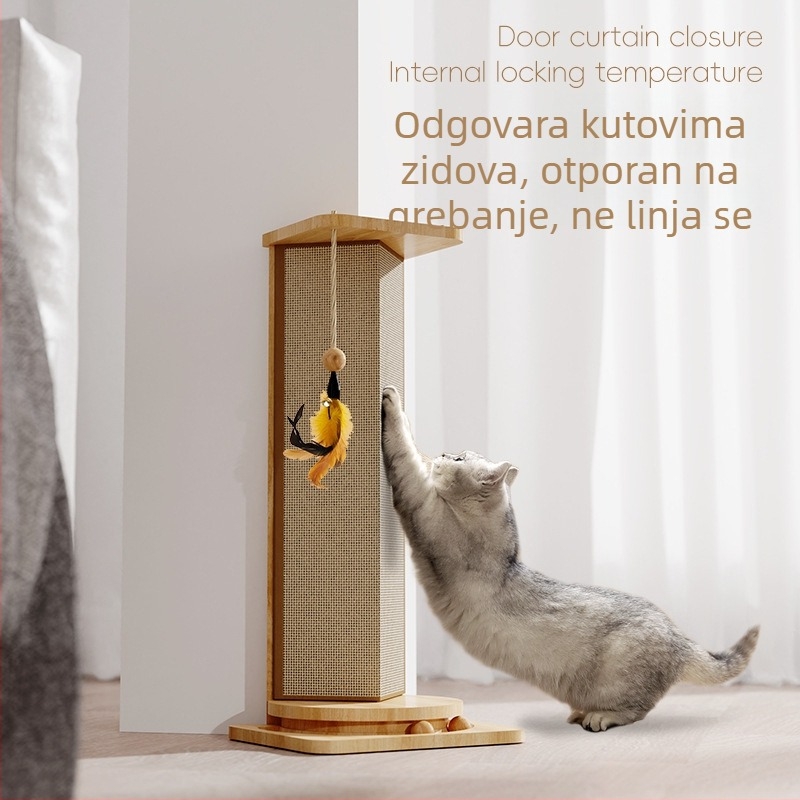 Daska za grebanje mačaka od sisala — kutni vertikalni stup za grebanje, otporna na grebanje