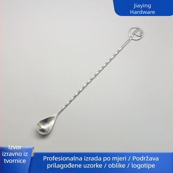 Nehrđajuća bar žlica, američkog stila duga drška, za slojevanje i miješanje koktela, premium proizvod, prilagodljiv logo/motiv/oblik/ambalaža