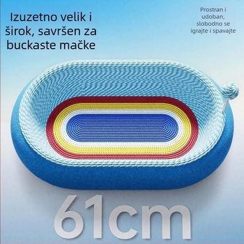 Kombinirana grebalica i ležište za mačke, izdržljiva, bez ispadanja vlakana, za sve sezone, extra velika površina za grebanje sa sisal žicom, mačja igračka