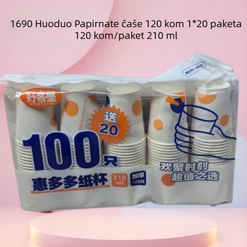 Jednokratne laminirane papirnate čaše, 210 ml, 120 kom., za vruće i hladne napitke
