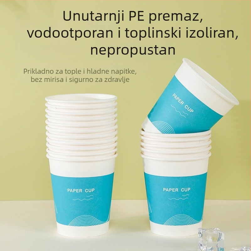 Jednokratne papirnate čaše za tople napitke, kapacitet 201–300 ml, 100 kom