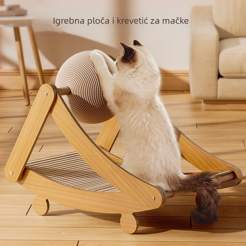 Integrirana grebalica ploča i mačje gnijezdo, uspravni sisal-stup, otporan na habanje i bez rasipanja vlakana, kuglica za grebanje i jastučić za šape, igračka za mačke