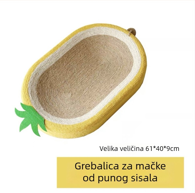 Ovalna ploča za grebanje mačaka i gnijezdo od sisala, potpuno od sisala, otporno na habanje, bez vlakana