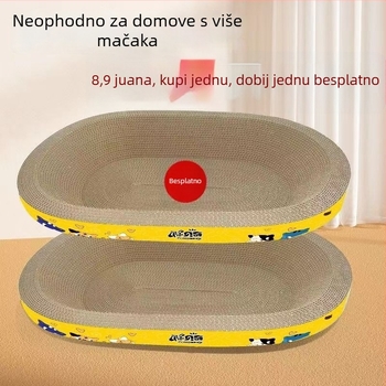 Ovalna ploča za grebanje mačaka od valovitog kartona, extra velika, izdržljiva
