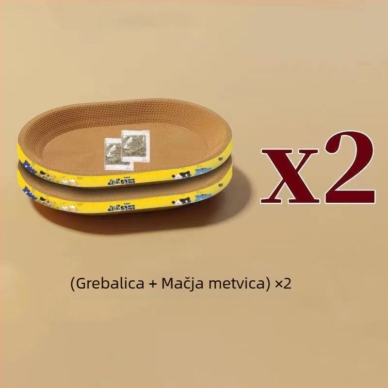 Ovalna ploča za grebanje mačaka od valovitog kartona, extra velika, izdržljiva