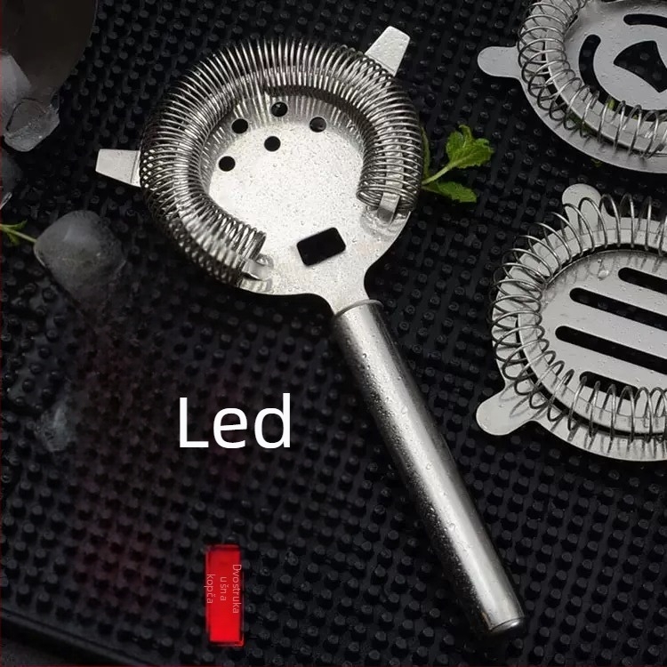 Nehrđajući čelični filter za led s pet otvora i šupljom drškom od cijevi za miješanje koktela