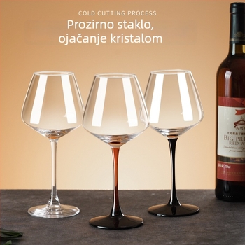 Burgundske kristalne čaše za crveno vino, velike veličine, set u poklon kutiji od 2 ili 6 komada, visokim nogama, europski stil, za kućnu uporabu