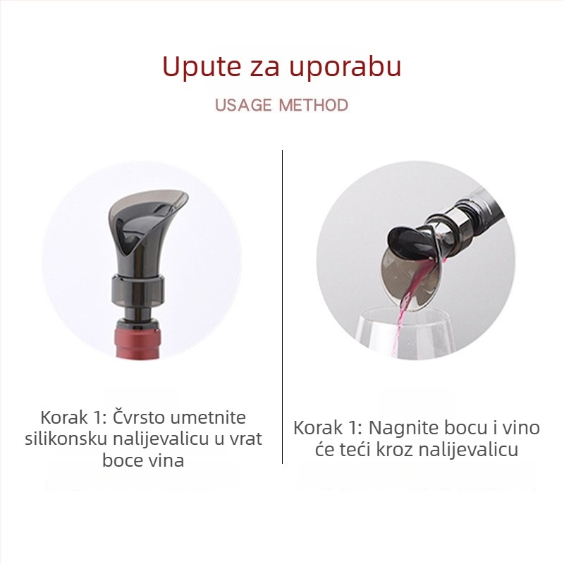 Kreativna vinska vakuumska čep i izljevnik u obliku latice, 2-u-1 dekantator za brzo posluživanje.