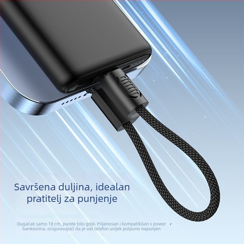 Privjesak za iPhone 15/16/17 s dvostrukim Type-C power bankom, odvojivom kopčom, PD najlonom i kabelom za podatke