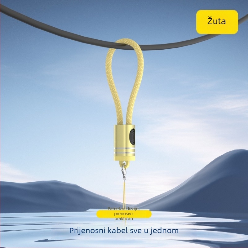 Privjesak za iPhone 15/16/17 s dvostrukim Type-C power bankom, odvojivom kopčom, PD najlonom i kabelom za podatke
