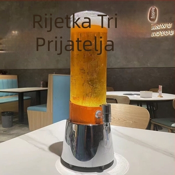 Svijetleći dispenser za napitke s dvostrukom kapacitetom, 3L/2L, okruglog oblika burad, s ventilom, pivska kula
