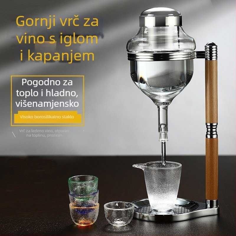Set sakea od stakla: japanskog stila boca za toplo sake s ledenim hlađenjem i kapljajući dekantor