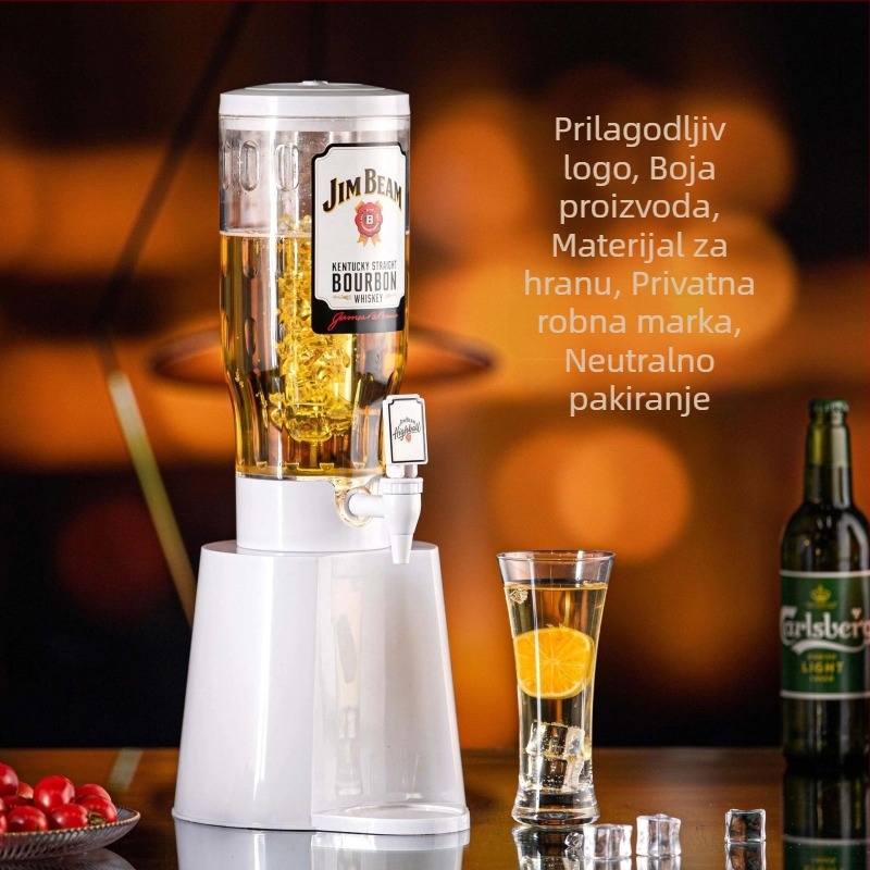 Dispenser za napitke s čepom, 2L, za vino s ledom i točeno pivo, velika kapaciteta, kućna upotreba