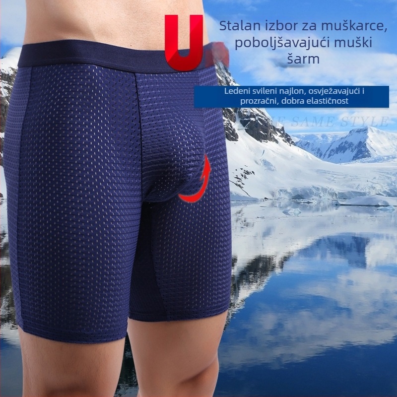 Muške sportske bokserice s produženim krojem, prozračne, brzo sušeće, protiv trenja, velike veličine