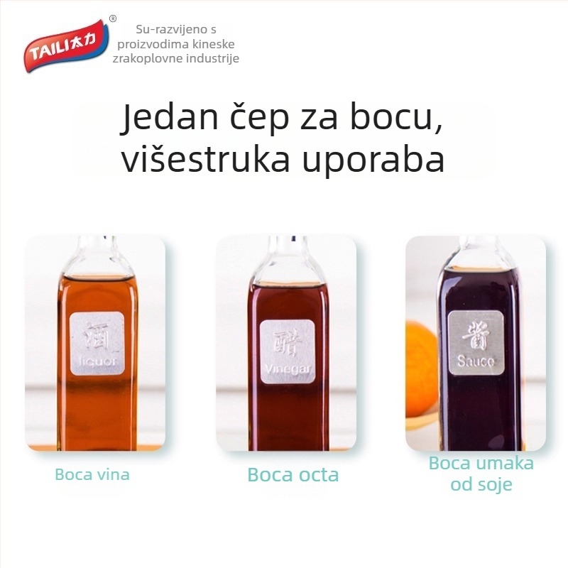 Kuhinjski brtvni zatvarač za crveno vino, kreativni zatvarač boce vina, izljev za ocat i sos soje