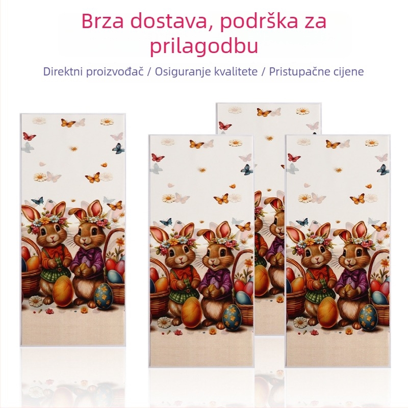 Uskrsne vrećice za slatkiše s otiskom zeca i jaja, vrećice za darove sa šnurlom, OPP plastično pakiranje