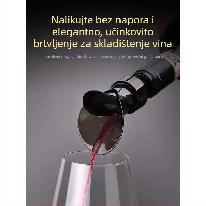 Dugotina za bocu crvenog vina u obliku latice i izljevnik, univerzalno grlo, skladištenje i pečat, dva u jednom