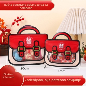 2025 nova slatka vrećica za bombone i svadbenu darovnu kutiju — crvena kvadratna plastična kutija