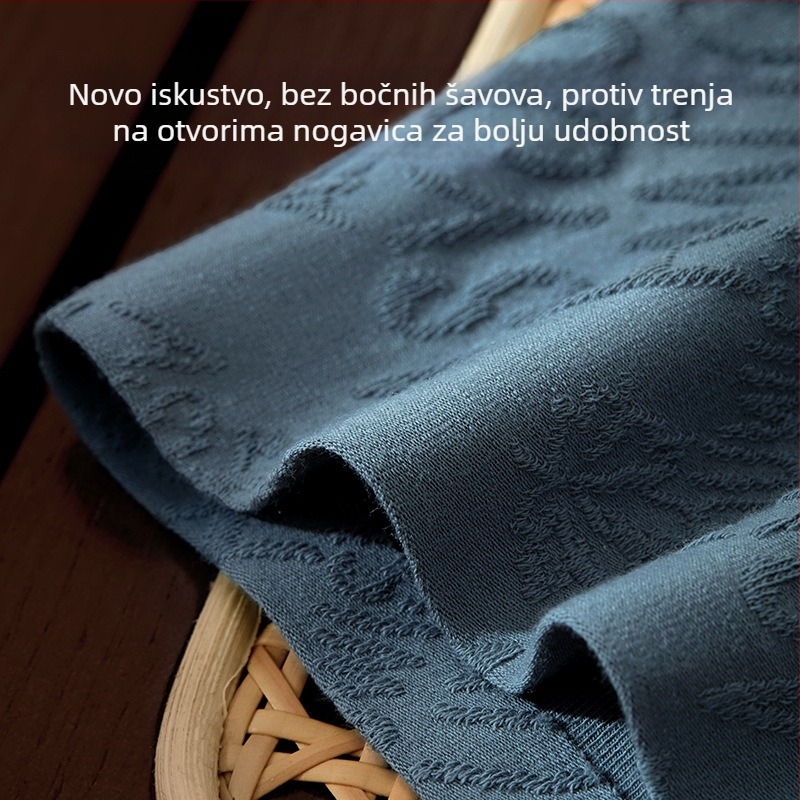 Muške boxerice od 100% pamuka, antibakterijske 7A, visoko gustoće vlakana, udobne i prozračne