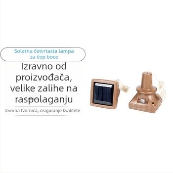 Kvadratne solarne lampice za vinsku čepu s bakrenom žicom, za vanjsku vodootpornu dekoraciju