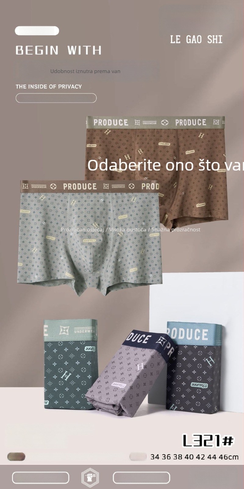 5-komadni paket muških bokserica, veličine XL–7XL, od čistog pamuka, češljanog pamuka, jednofarbne