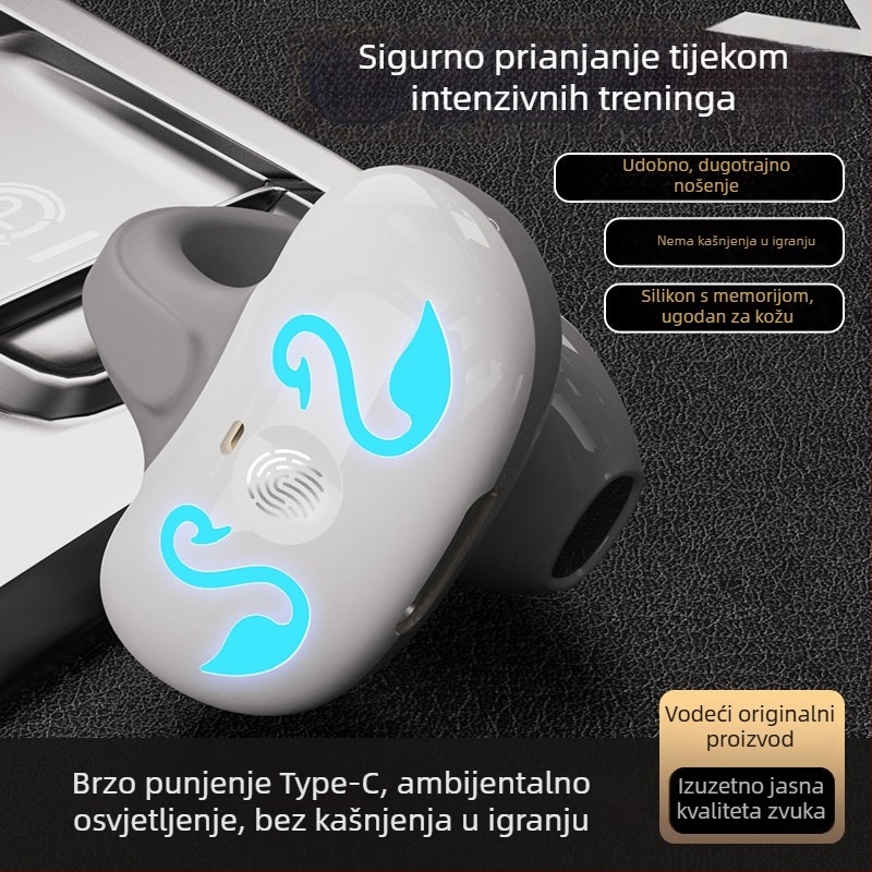 GD68 Bluetooth slušalice s klipom za sport – bežične stereo slušalice, zvuk kroz zrak, niska potrošnja, verzija 5.3, preko 8 sati trajanja