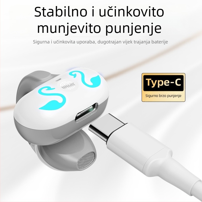 GD68 Bluetooth slušalice s klipom za sport – bežične stereo slušalice, zvuk kroz zrak, niska potrošnja, verzija 5.3, preko 8 sati trajanja
