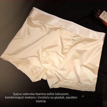Luksuzne muške boxerice od Ice Silk satena, prozračne, antibakterijske, bešivne, velike veličine