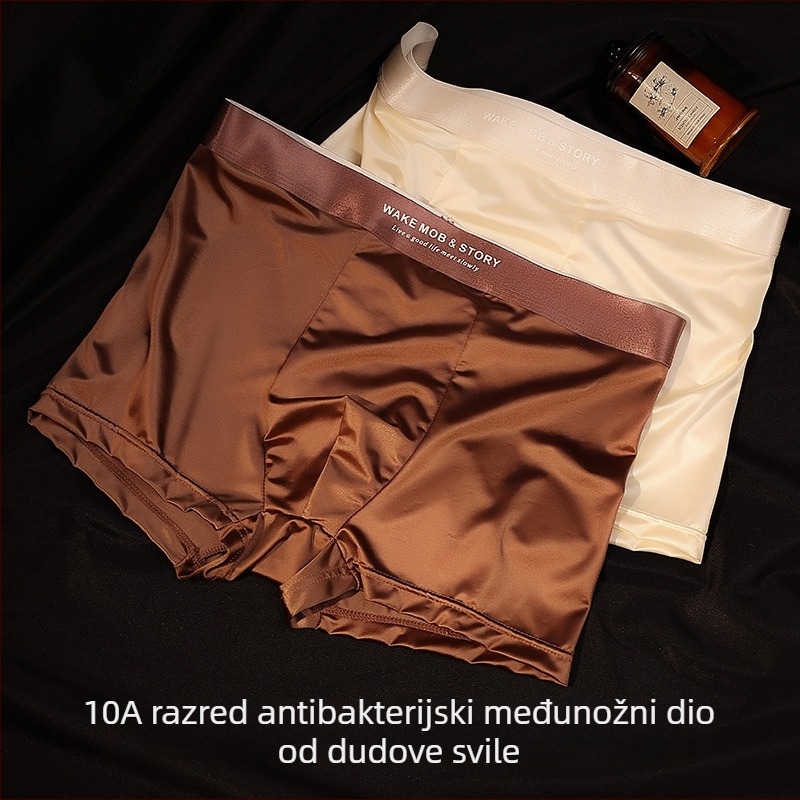 Luksuzne muške boxerice od Ice Silk satena, prozračne, antibakterijske, bešivne, velike veličine