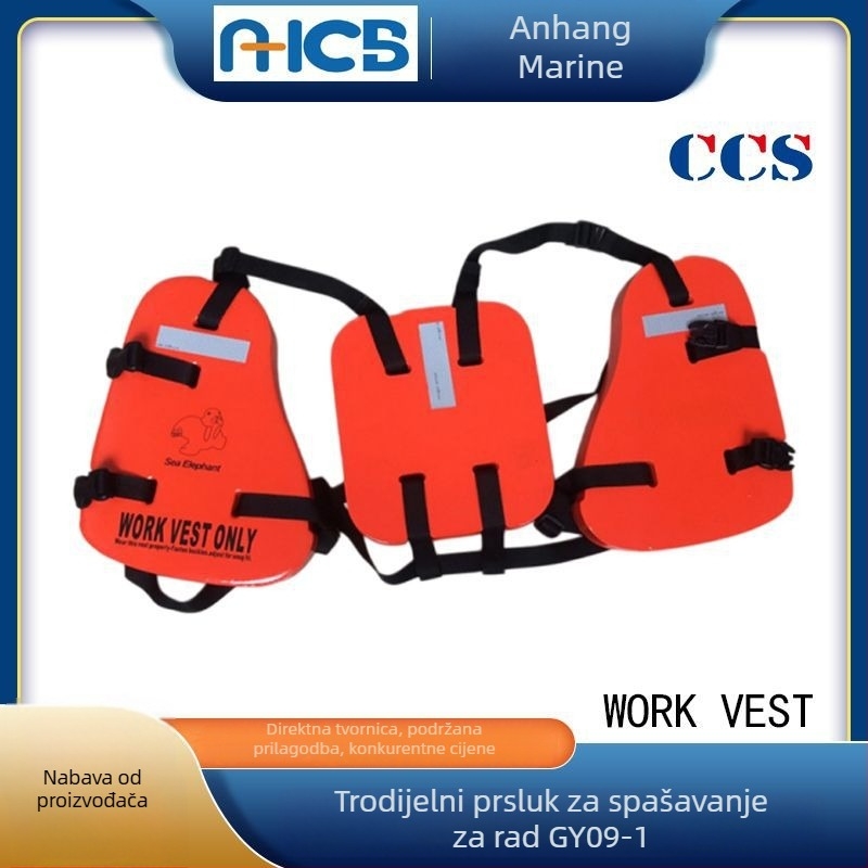 Vesta za spašavanje s tri odjeljka, CCS certifikata, za odrasle, morska upotreba, EVA materijal