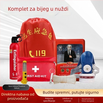Set za evakuaciju pri požaru sa torbom za pohranu za domove, najamne stanove i hotele