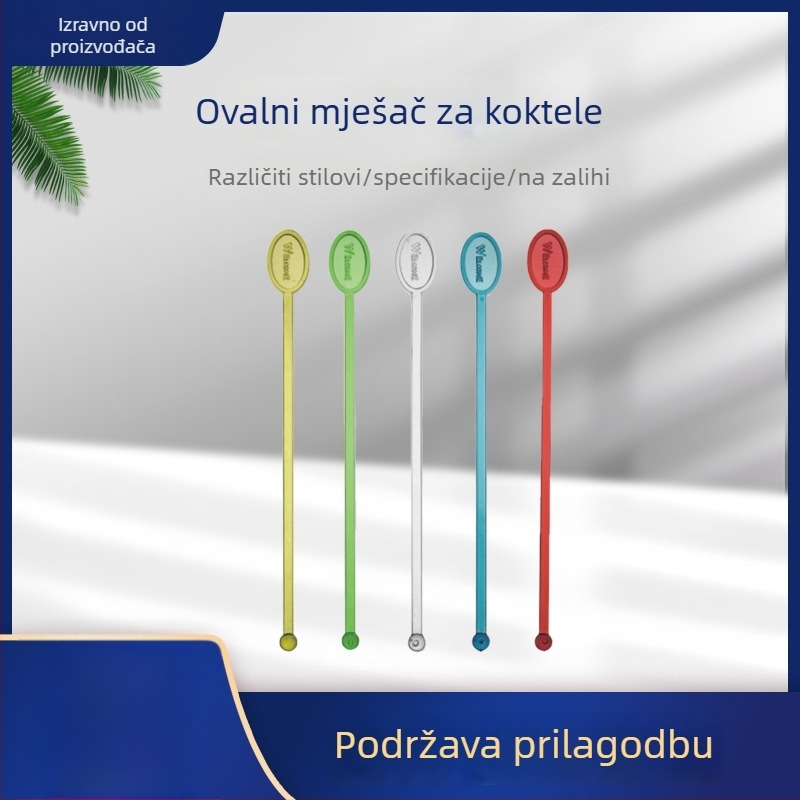 Prilagođena prozirna miješalica za koktele u obliku jajeta s dugim držačem