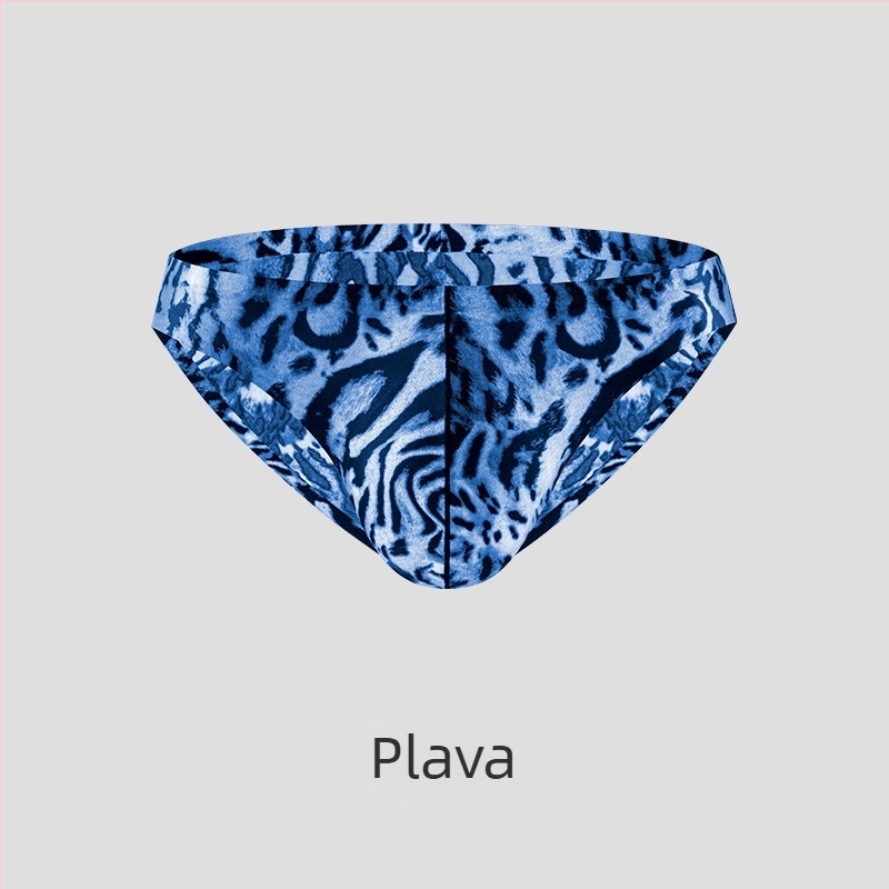 Muške bokserice s leopard uzorkom od ice silk, bezšivne, brzo sušeće sportske gaćice