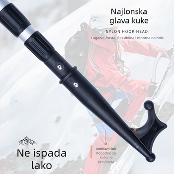 Teleskopski aluminijski laivi štap s kukom za spašavanje i vuču užadi