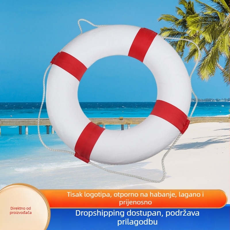 Pjenasti plivački prsten za odrasle i djecu, prenosni spašavajući prsten s mediteranskim ukrasom broda