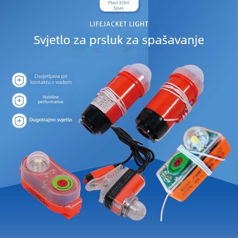 Svjetlo za prsten za spašavanje i prsluk za spašavanje, samosvjetleće morsko sigurnosno svjetlo, svjetlo s litijskom baterijom
