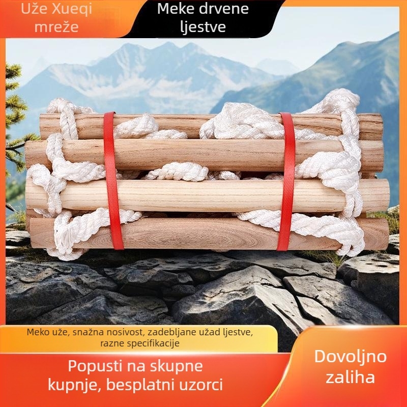 Drvena mekana ljestve od užeta za evakuaciju iz požara, spašavajuća ljestva za brod, vanjsko penjanje i trening, protuklizne ljestve za spašavanje