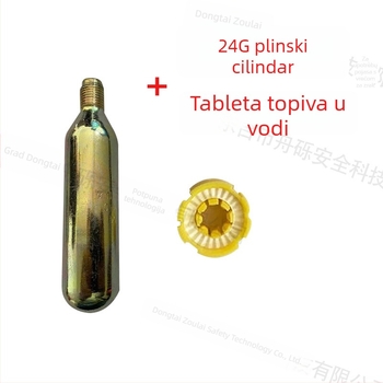 Naduvani životni prsluk s čeličnim CO2 cilindrom, CO2 patrona 33 g/24 g, pojas za spašavanje, tablete koje se rastvaraju u vodi