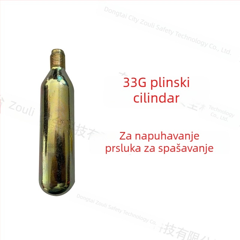 Naduvani životni prsluk s čeličnim CO2 cilindrom, CO2 patrona 33 g/24 g, pojas za spašavanje, tablete koje se rastvaraju u vodi