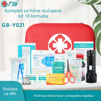 18-dijelni auto-komplet hitnih slučajeva s prijenosnom EVA futrolom – vanjska prva pomoć i sigurnost