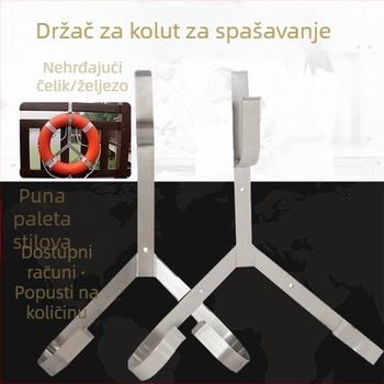 Stalak od nehrđajućeg čelika za prsten spašavanja s kukom i trokutastim skladišnim nosačem