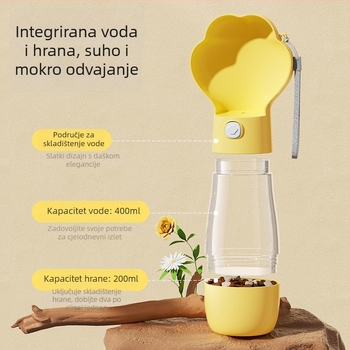 Prenosna posuda za vodu za kućne ljubimce s čašom za piće, za pse i mačke
