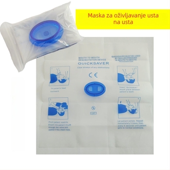 CPR maska s jednosmjernim ventilom, jednokratna, maska za usta-u-usta umjetno disanje, prenosiva prva pomoć