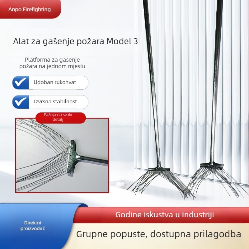 Alat za gašenje požara broj 3 — čelična metla, čelični mop, baklja i bič