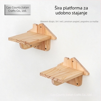 Zidno drveno gnijezdo za mačke s sisal konopom i drvenim penjačkim stalom