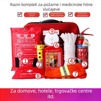 Set sigurnosnih sredstava za požar za hotele i sobe u najmu, zaštita od poplava i potresa, kućni medicinski pribor, evakuacijski komplet za požar