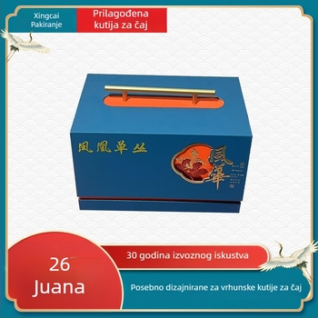 Drvena kutija za čaj Phoenix Dancong, dimenzije 38 × 24 × 10 cm, luksuzna prazna kutija za prilagodbu