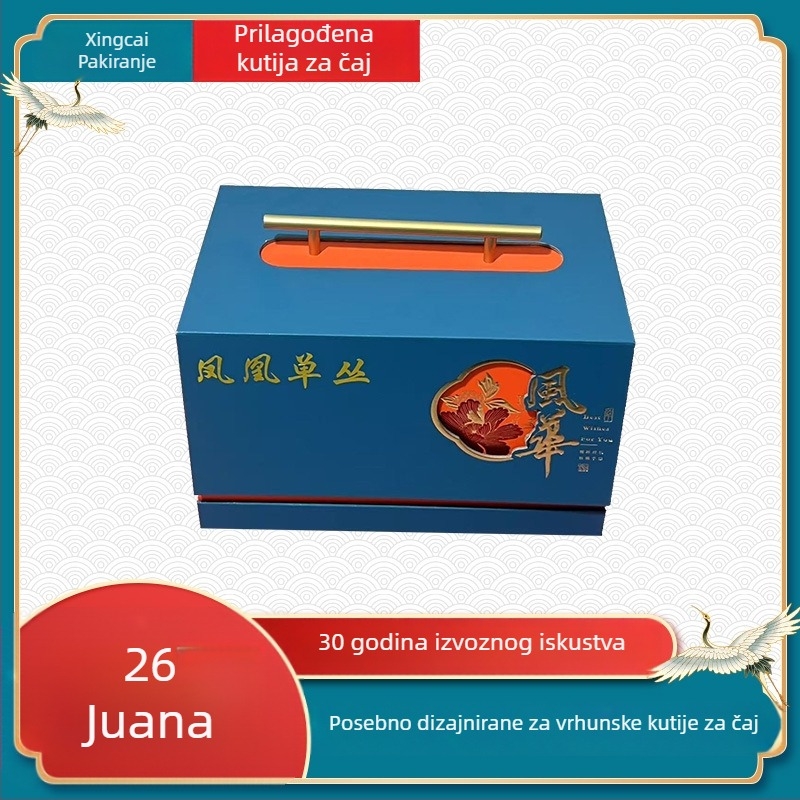 Drvena kutija za čaj Phoenix Dancong, dimenzije 38 × 24 × 10 cm, luksuzna prazna kutija za prilagodbu