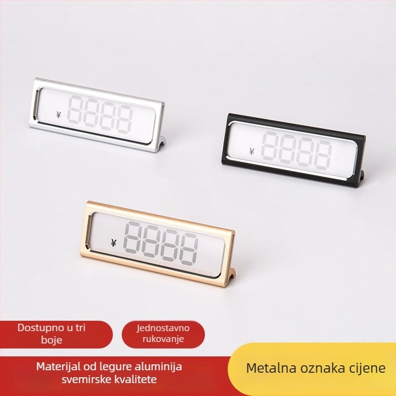 Metalni prikaz cijena s digitalnom etiketom za vino, nakit i čaj