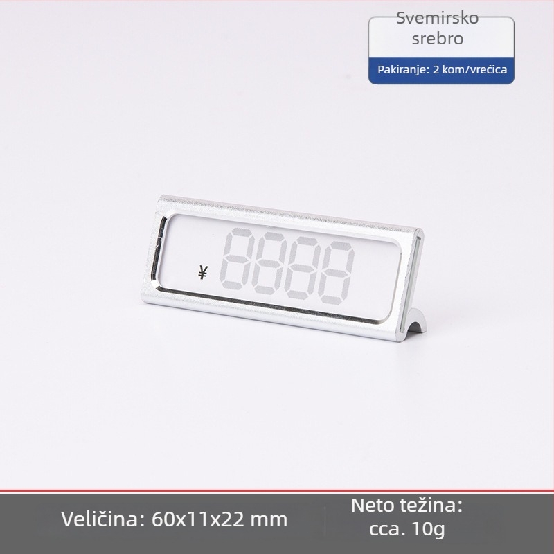 Metalni prikaz cijena s digitalnom etiketom za vino, nakit i čaj